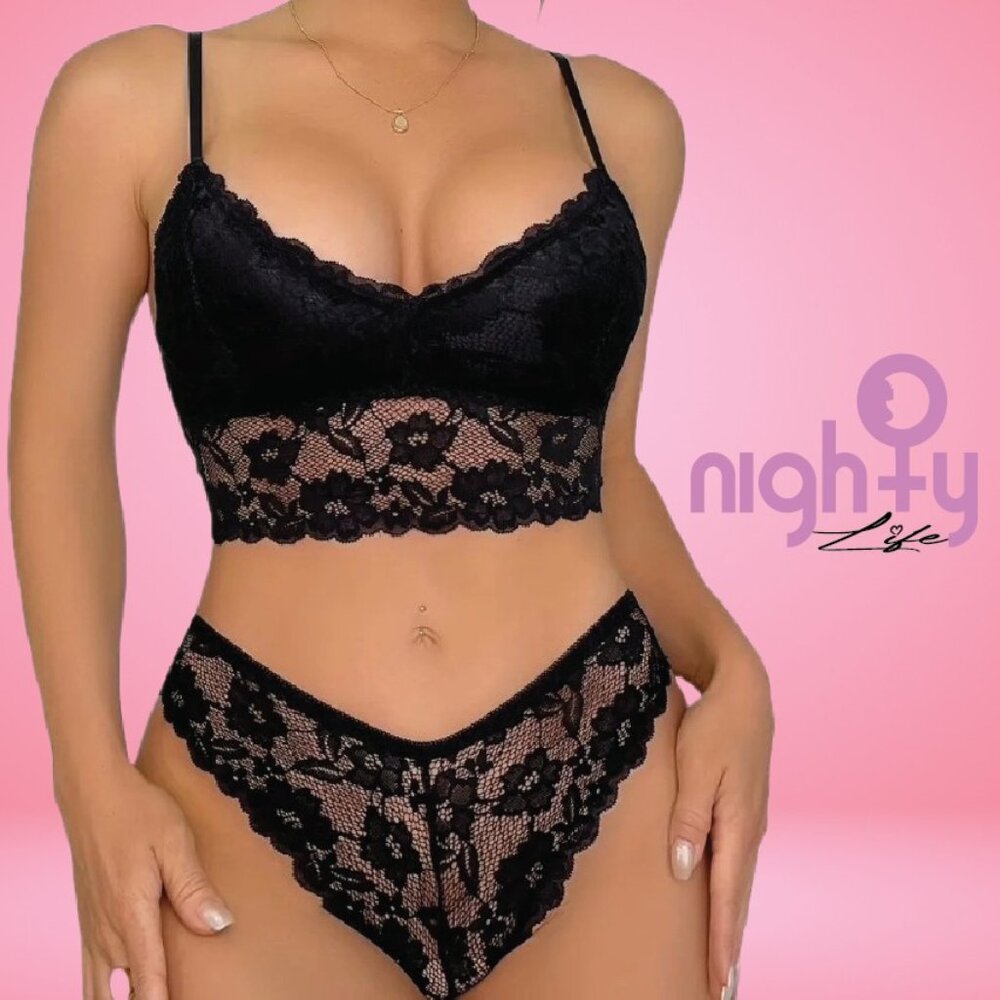 Floral Lace Cami Lingerie Set
